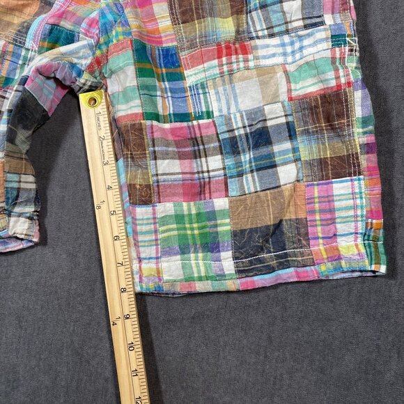 Mens Patchwork Plaid Reversible Shorts Size 32 Multicolor Casual Summer Wear - Picture 6 of 9